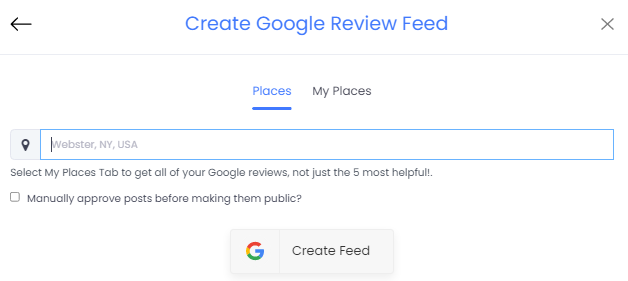 create review feed